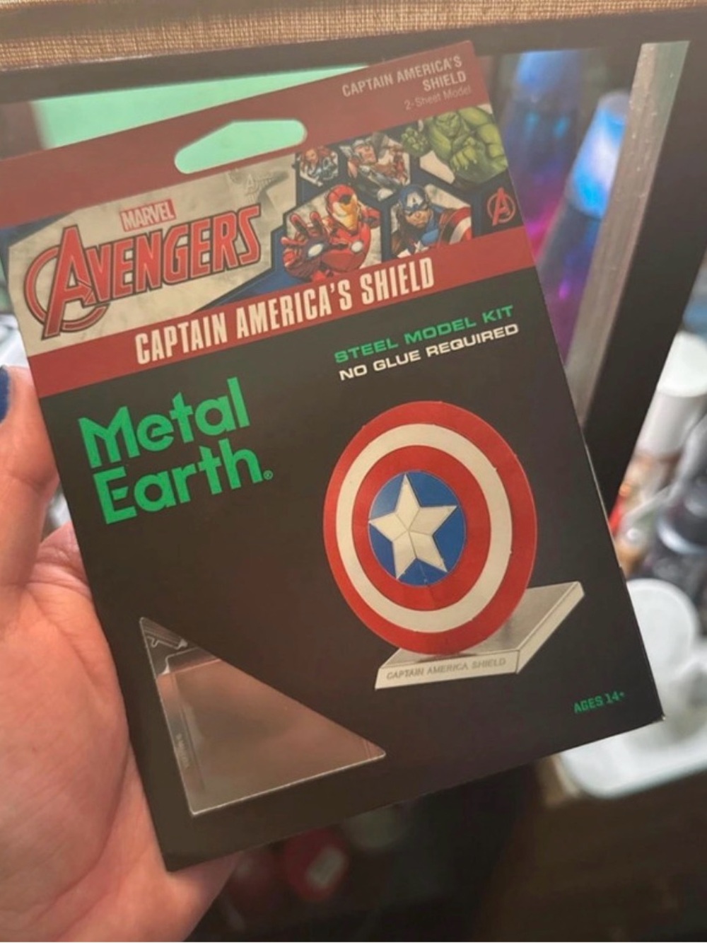 Marvel Avengers Captain America Shield Metal Earth Model Kit - Silver/Red/Blue